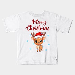 "Merry Christmas" With Cute Deer Kids T-Shirt